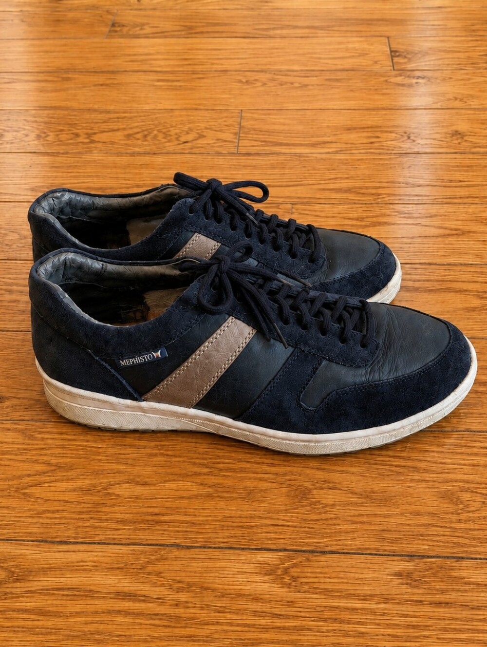Mephisto Runoff Air Jet Sneakers Men's US 8 EU 41 Navy Suede